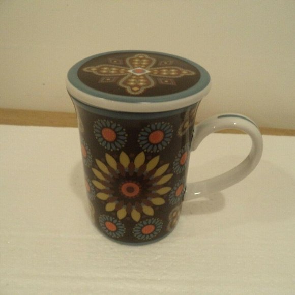 Vera Bradley Porcelain Coffee Tea Mug Cup with Lid, Retired Canyon Pattern - Picture 5 of 5